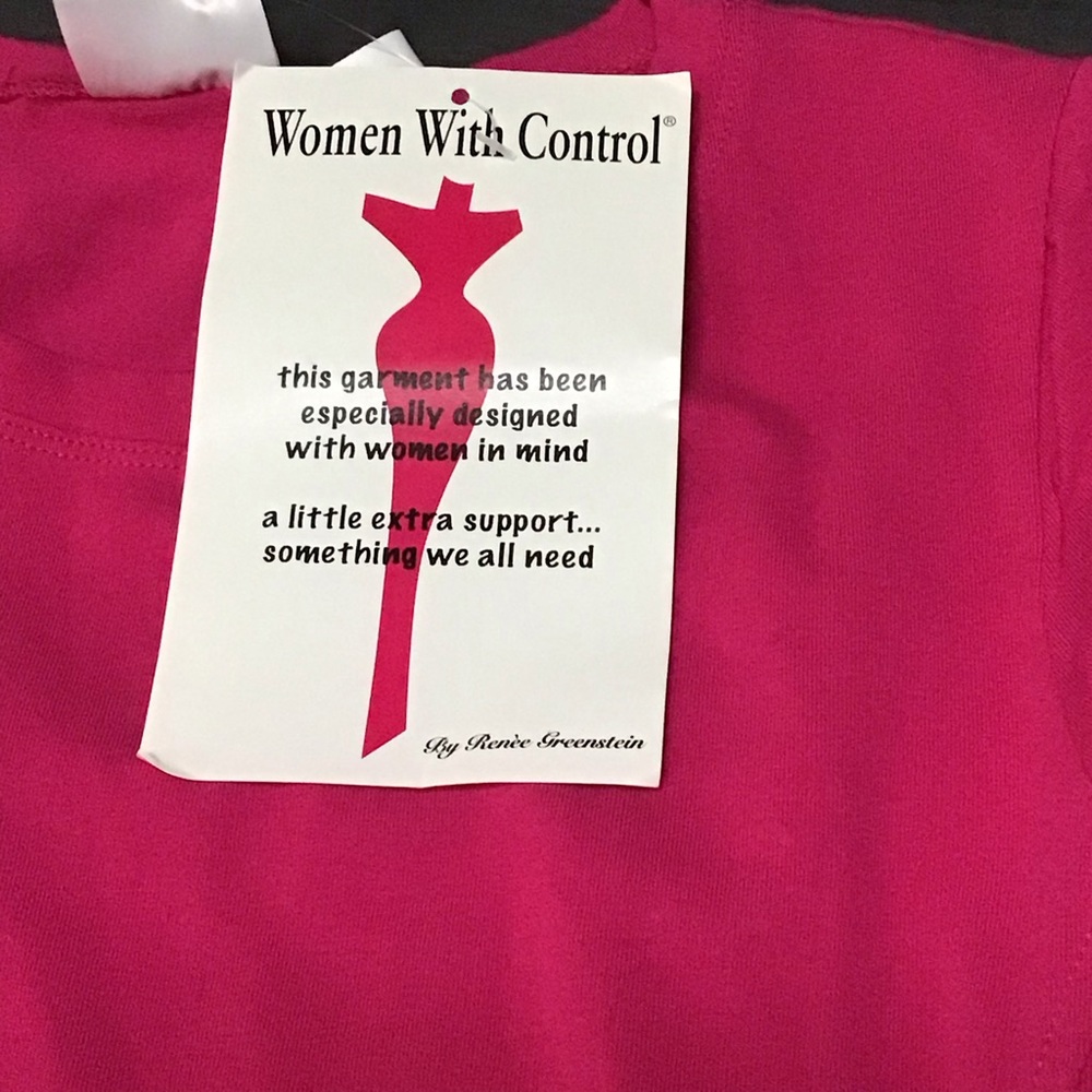NWT Women with Control Pink Fuchsia Slimming Shaping Contouring Top Shirt Sz XS - Picture 5 of 8